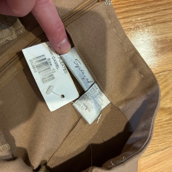 NWT VINTAGE speigel khaki pleated pants looks like skirt long beautiful drape - Picture 2 of 4